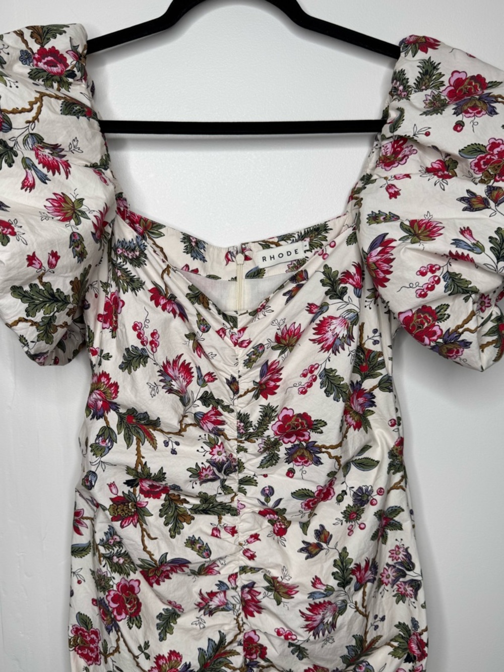 RHODE Tessa floral midi 100% organic cotton dress formal wedding evening - Picture 6 of 11